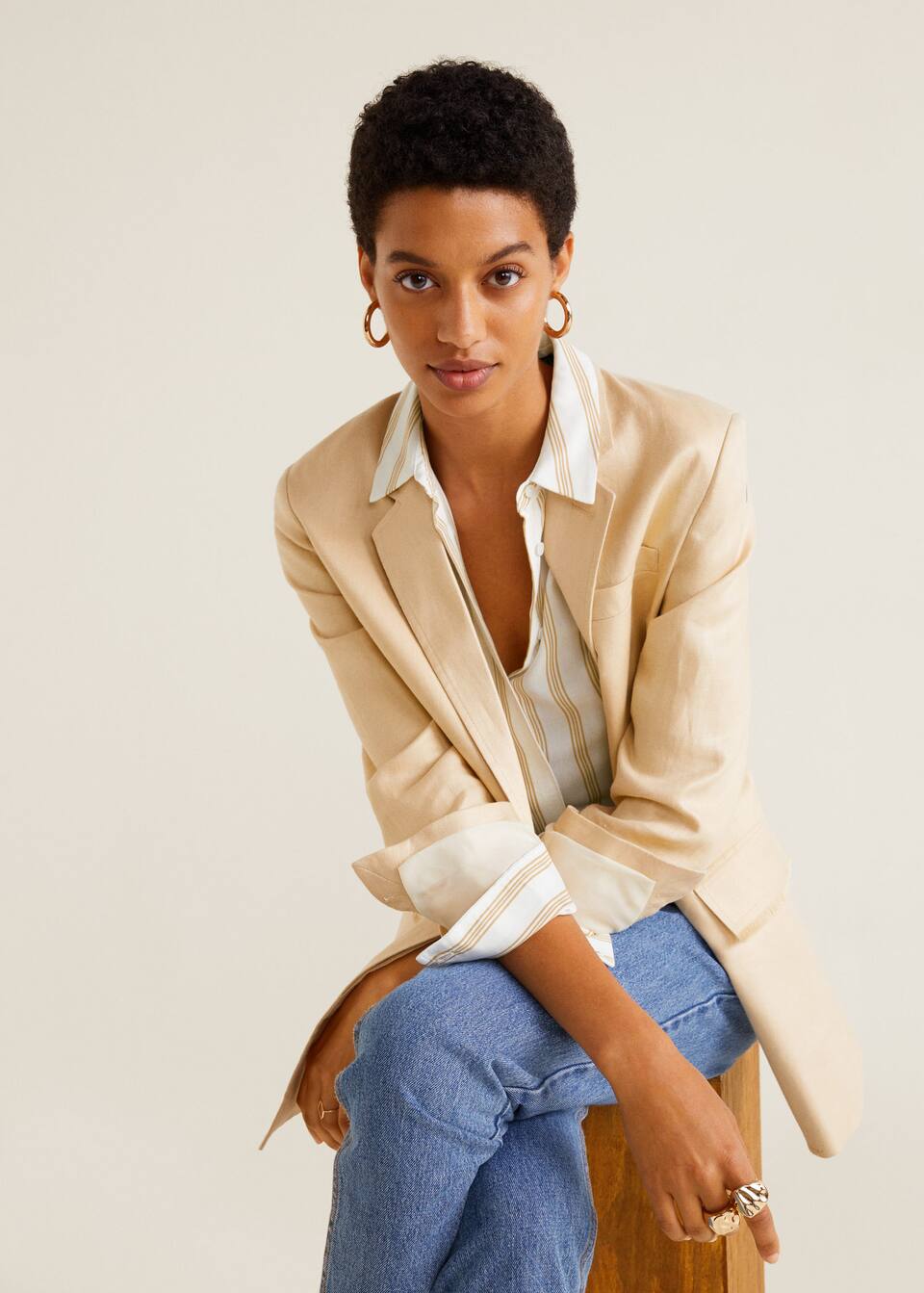 스트라이프 패턴 셔츠