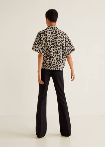 Leopard print shirt - Women | MANGO OUTLET USA