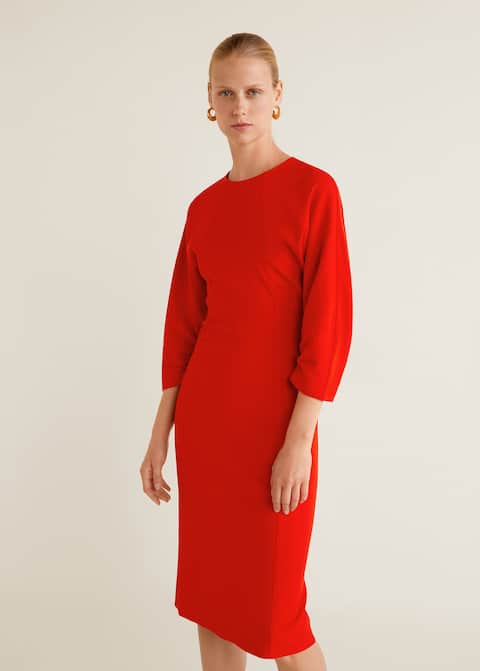 Vestido de modal midi - Plano médio