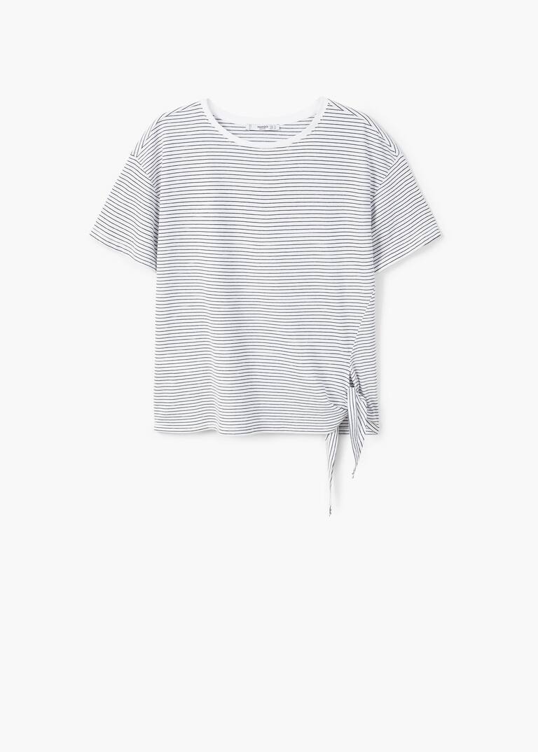 보우 코튼 티셔츠