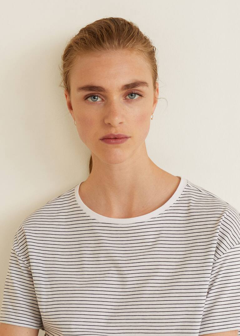 보우 코튼 티셔츠