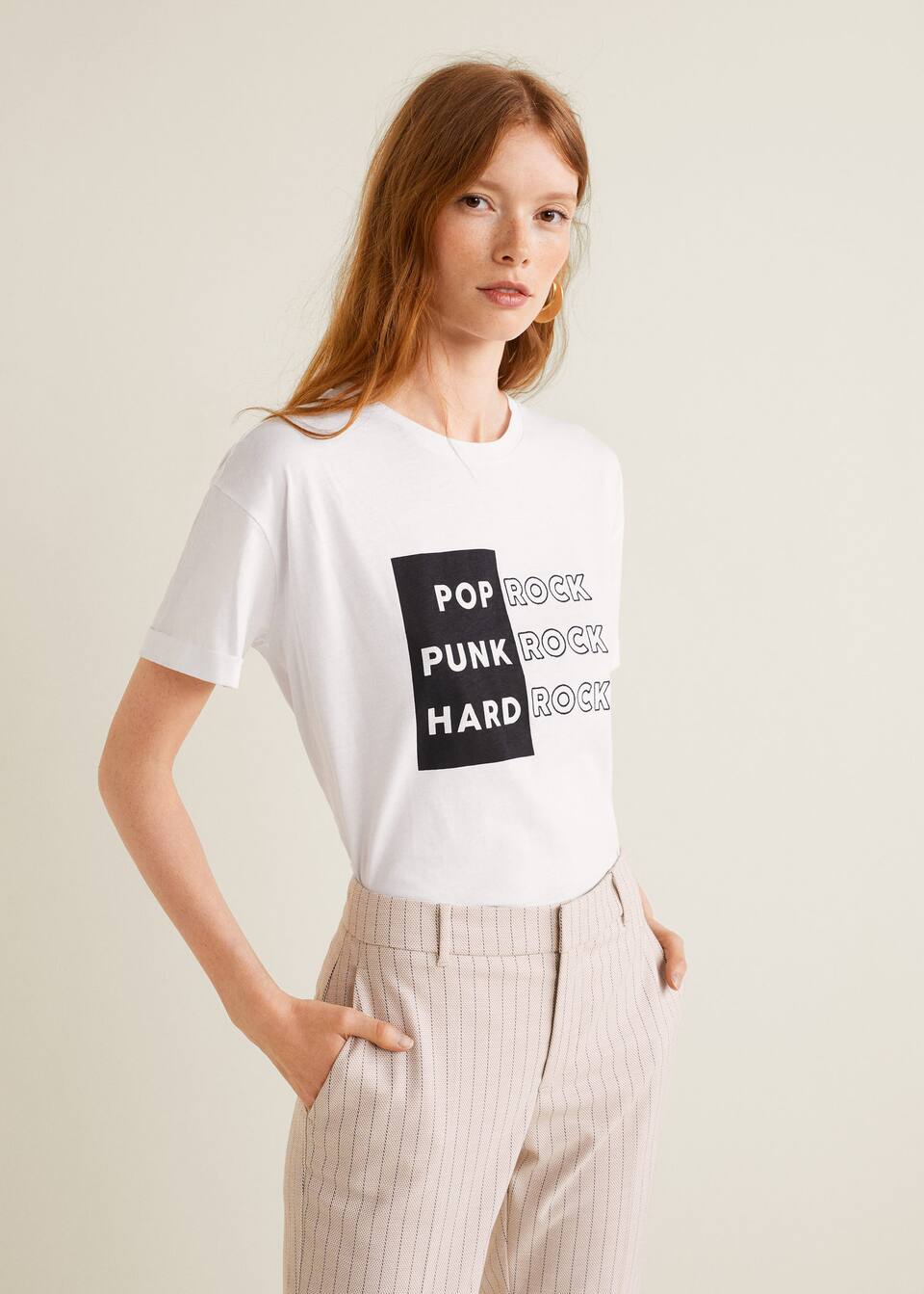 프린티드 메시지 티셔츠