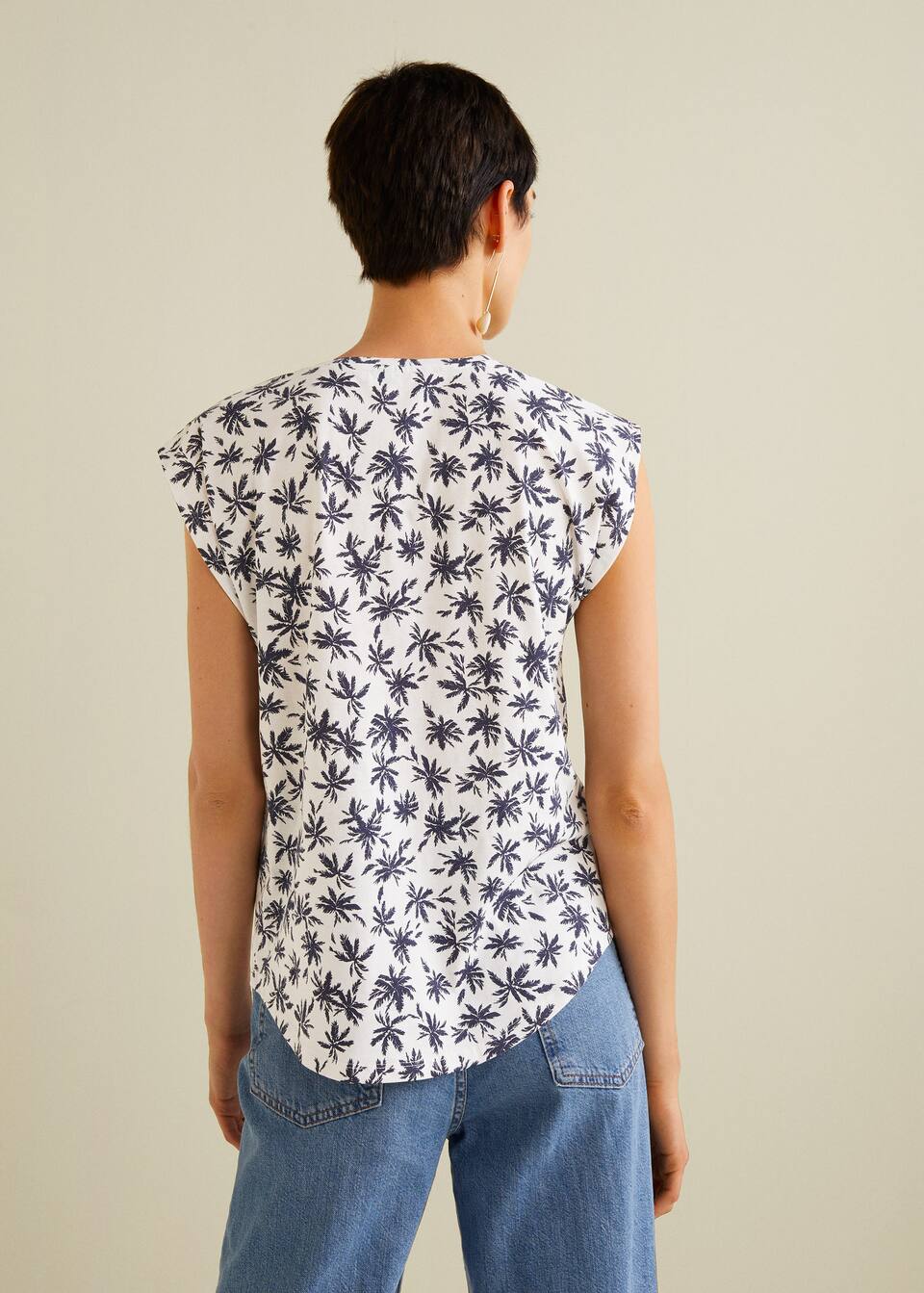 프린티드 면 티셔츠