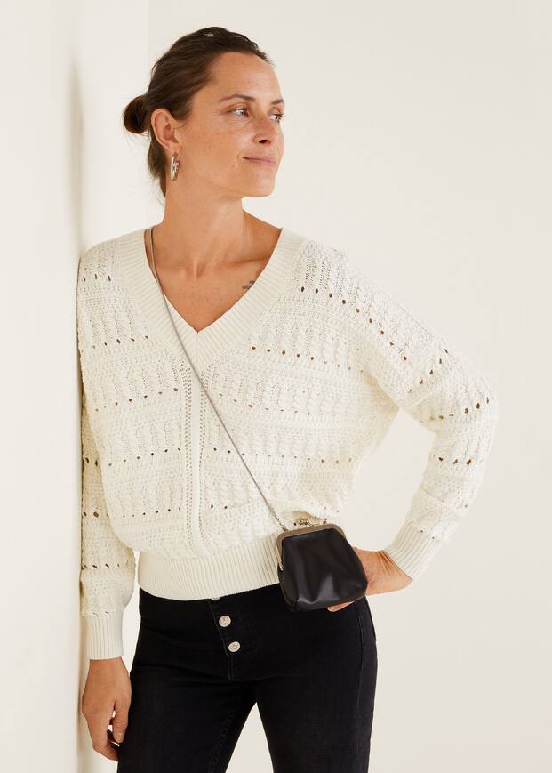 자수 면 스웨터