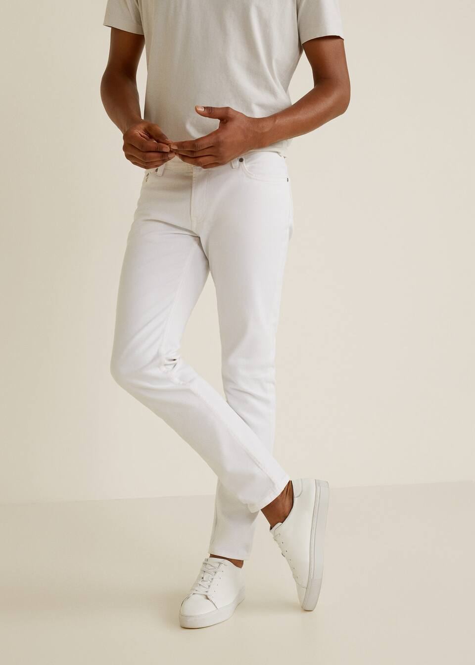 Jeans Jan Slim Fit Blancos Hombre Mango Man Espana