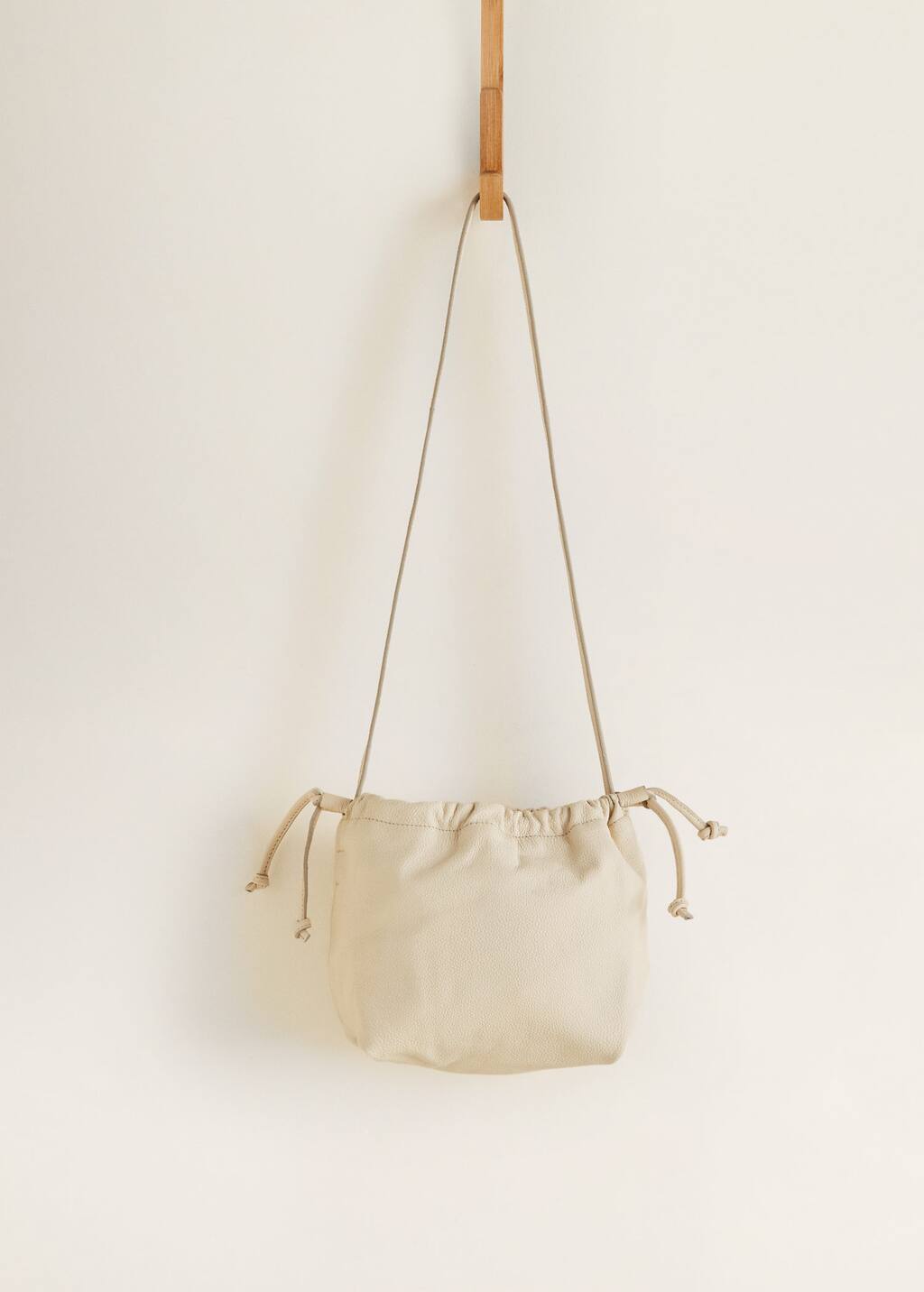 mango leather bucket bag