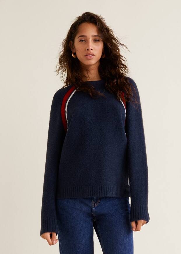 콘트라스트 패널 스웨터