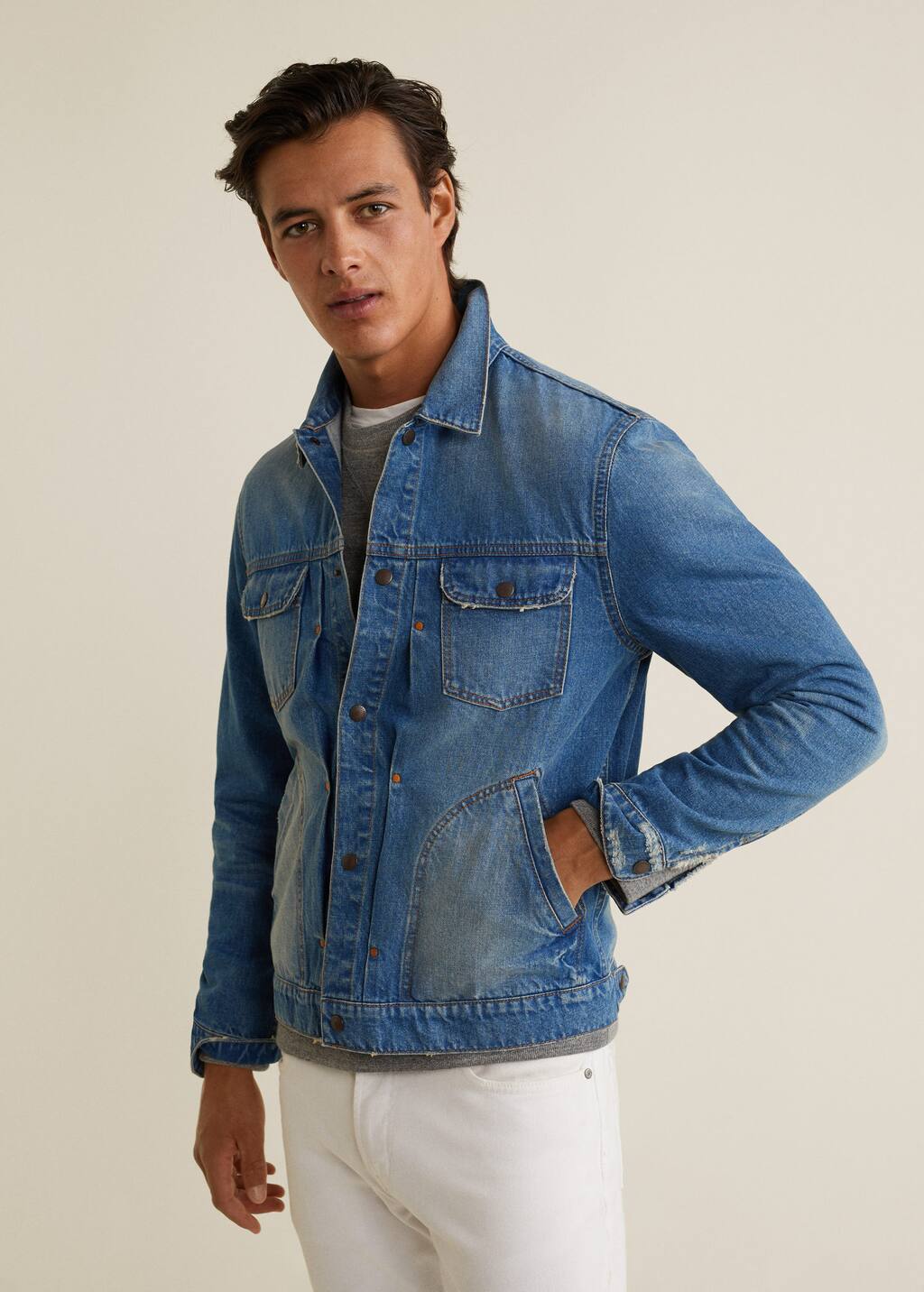 medium wash denim jacket