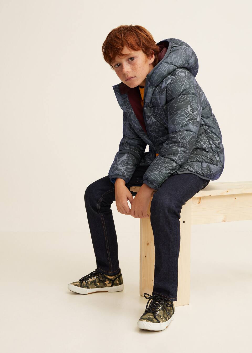 Kapusonlu Kapitoneli Mont Erkek Cocuk Mango Kids Turkiye