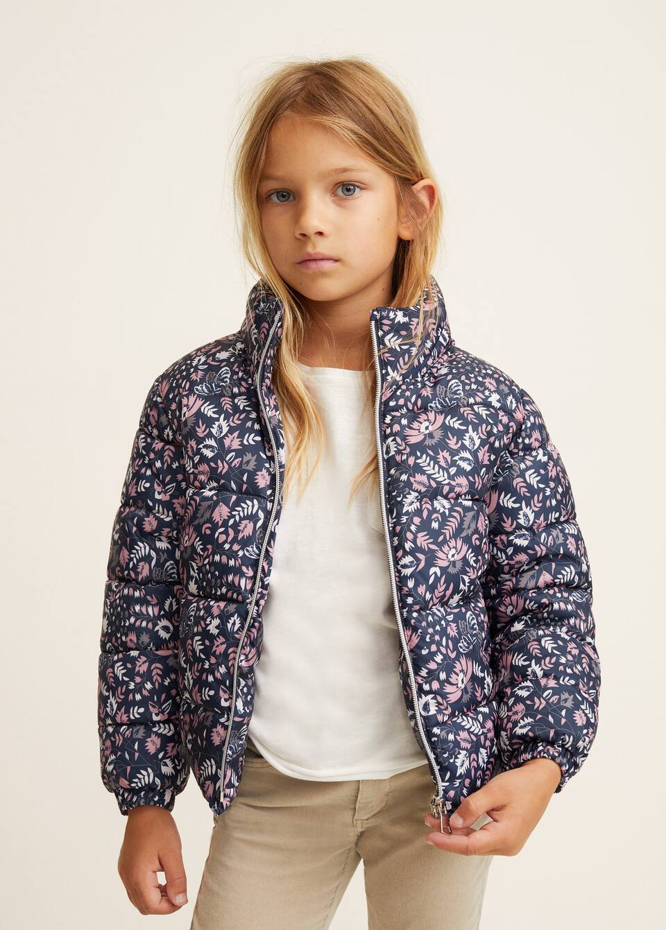 Cicek Desenli Anorak Kiz Cocuk Mango Kids Turkiye