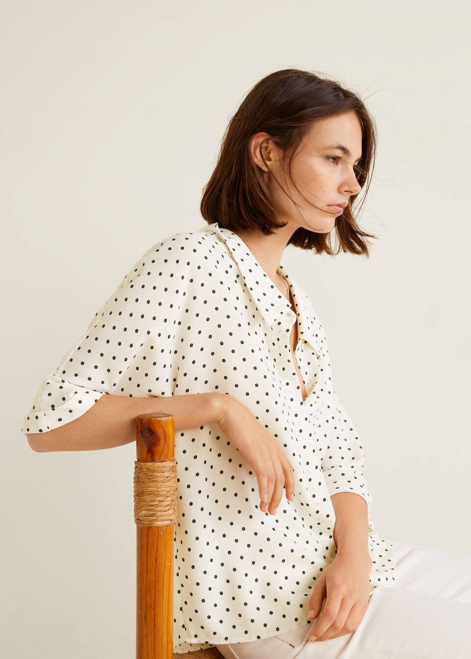 플로위 프린티드 블라우스