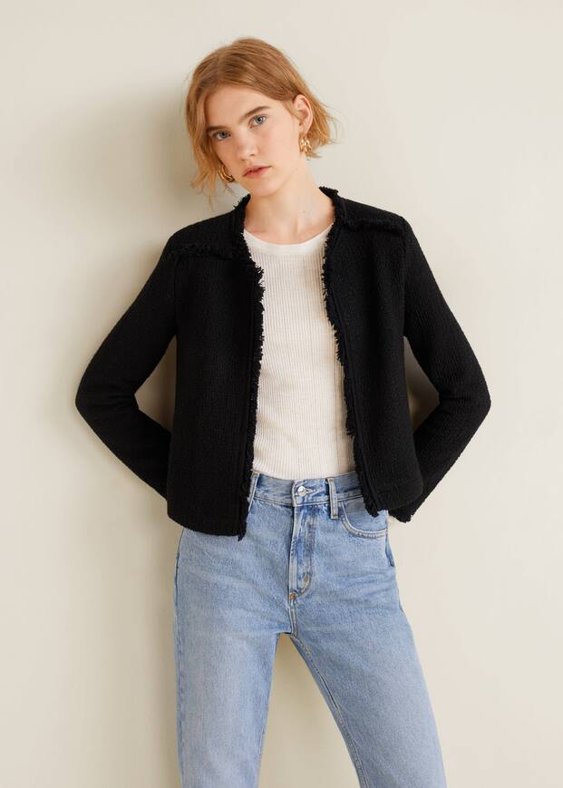 트림 트위드 재킷