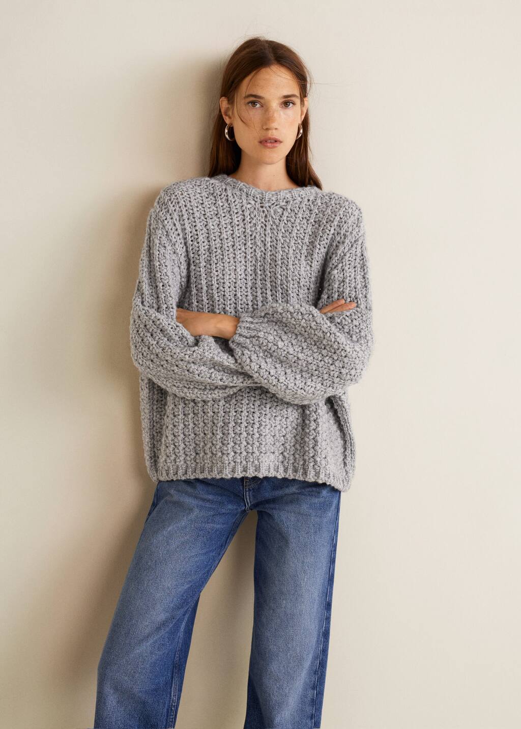 open knit sweater