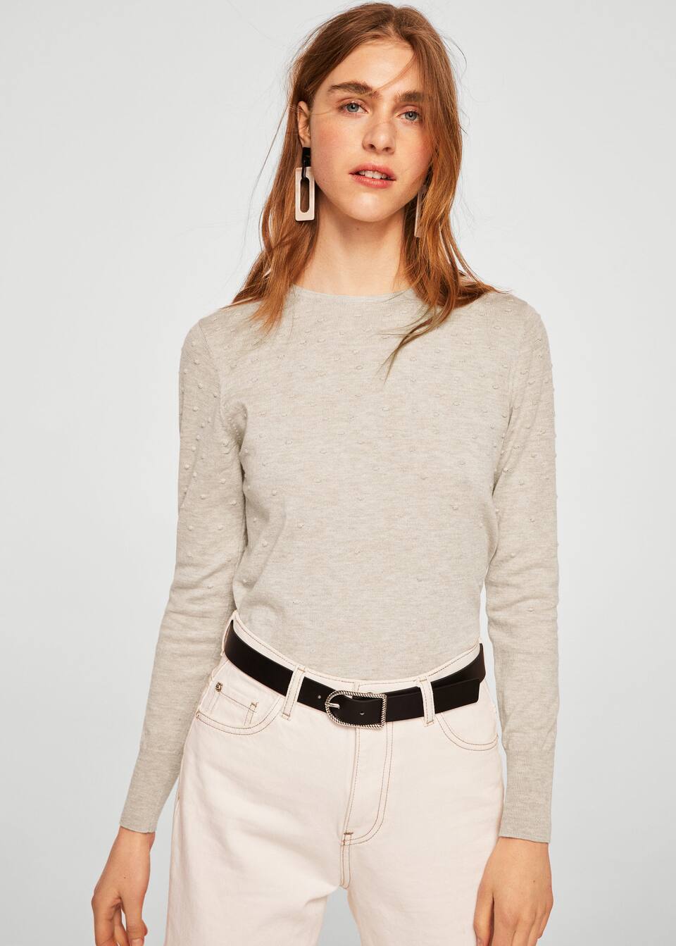 스위스 튤 패널 스웨터