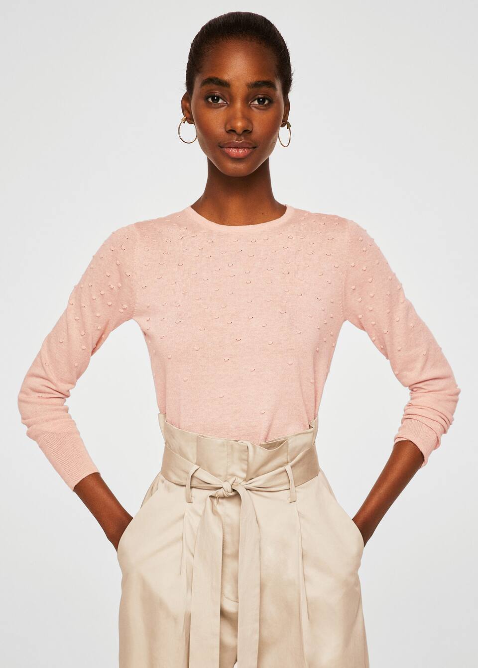 스위스 튤 패널 스웨터