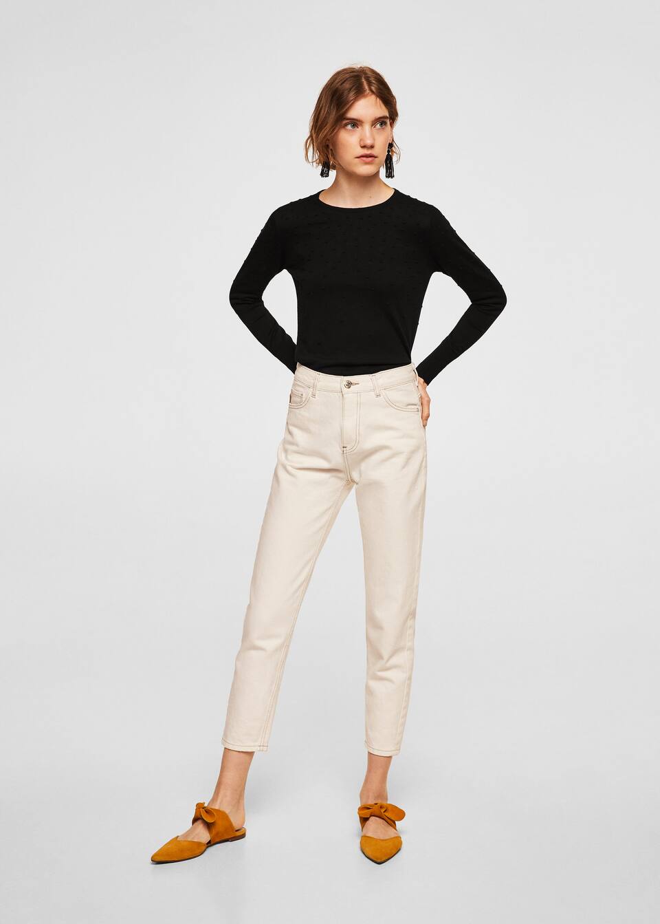 스위스 튤 패널 스웨터