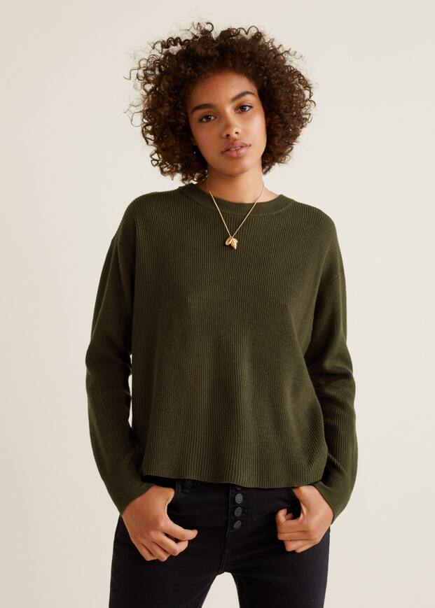 뒷면 벤트 스웨터