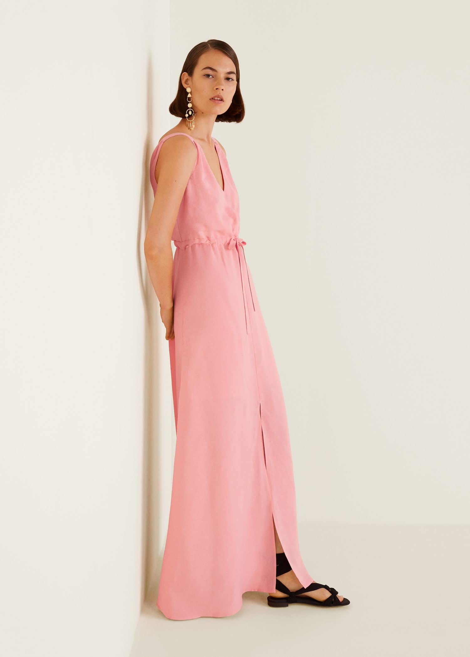 Langes Leinenkleid Damen Mango Osterreich