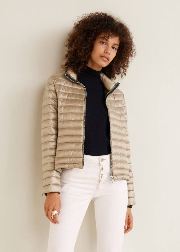 콘트라스트 라이너 퀼트 코트