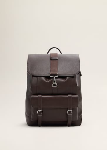 Bags For Men 2018 Mango Man Usa Pockets Pebbled Backpack