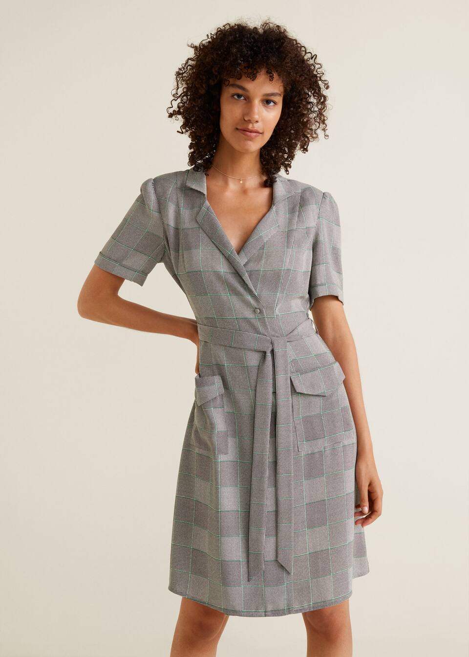 프린트 랩 드레스