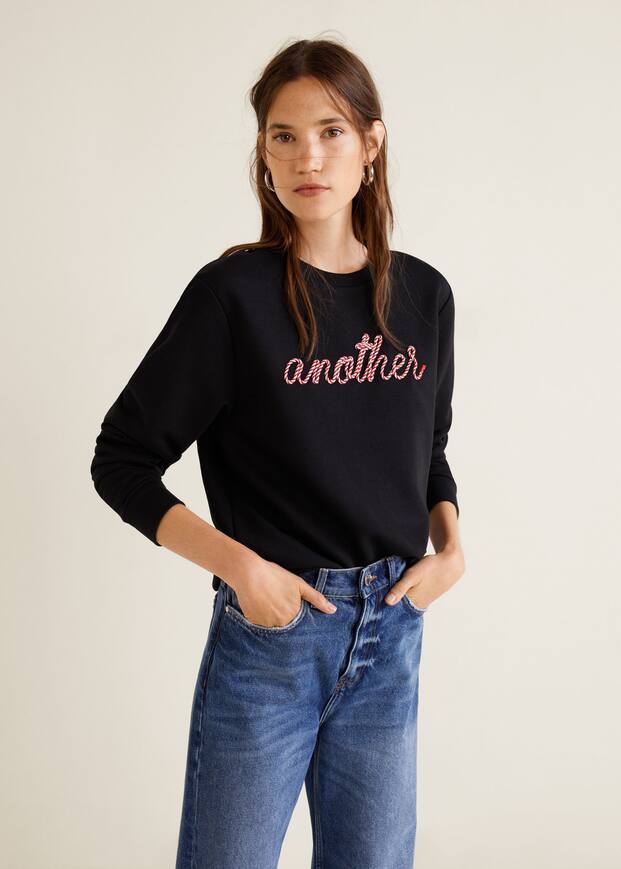 엠보스드 메세지 스웨트셔츠