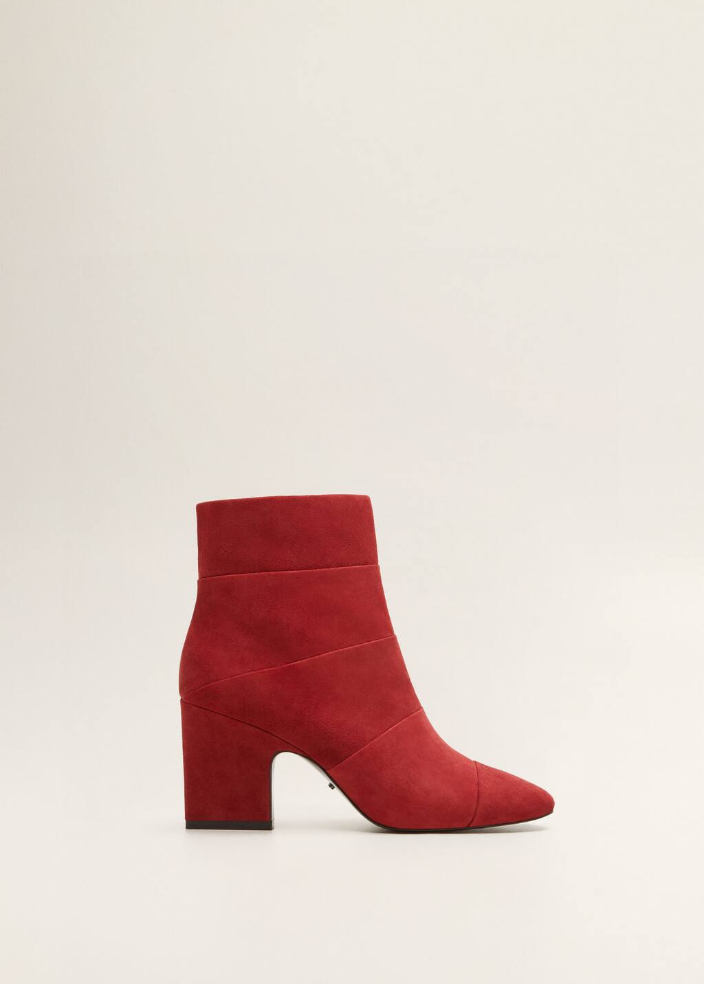 mango red leather boots