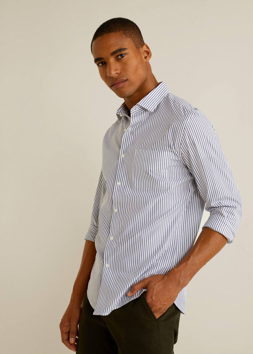Camisa slim fit algodón rayas Camisas de Hombre | Mango Rayas Camisas de Hombre 2020 | Mango Man España