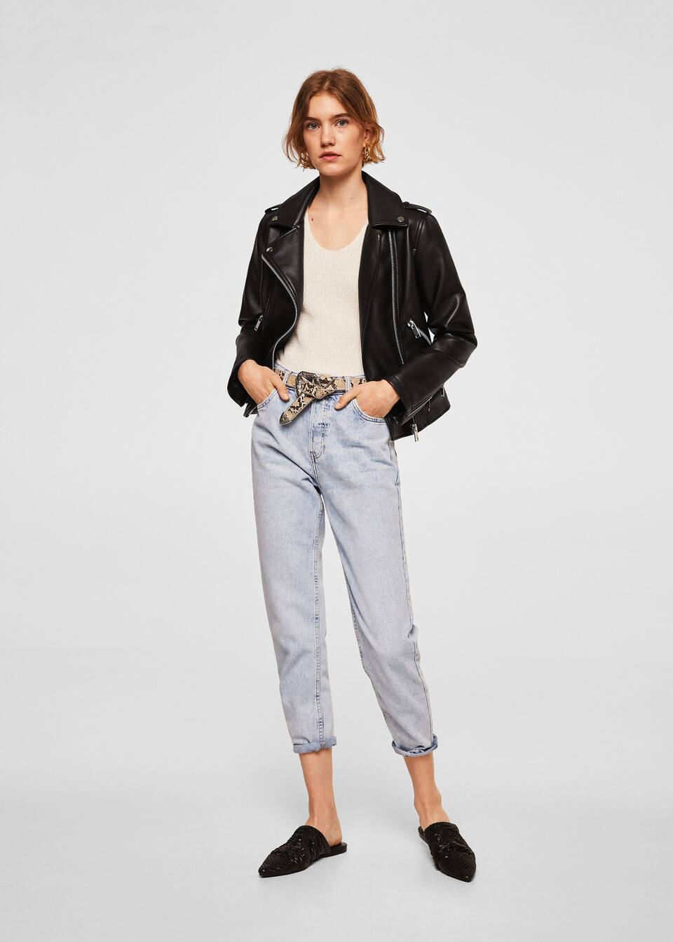 아플리케 바이커 재킷