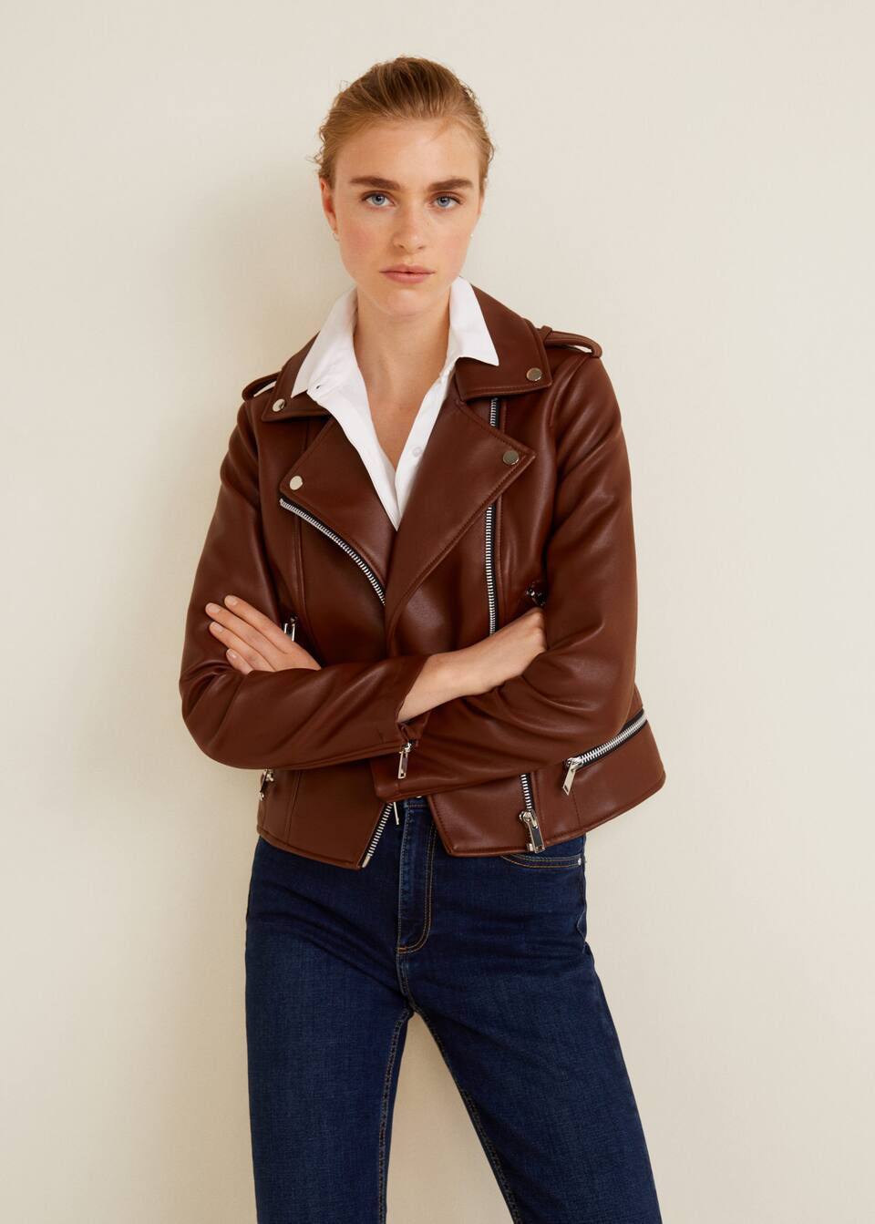 아플리케 바이커 재킷