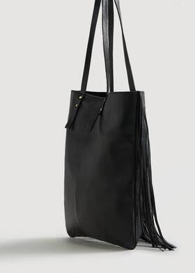 Fringe Leather Bag Woman Mango Iraq Fringe Leather Bag