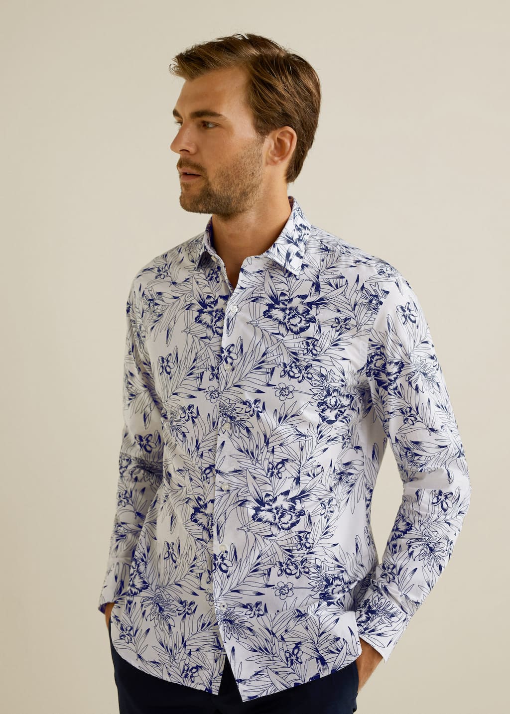 slim fit tropical shirt