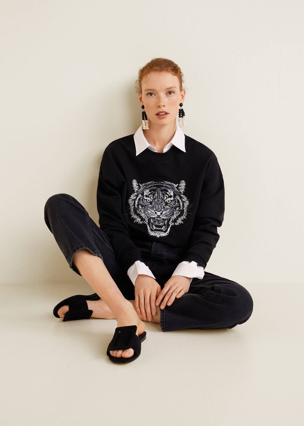 mango tiger head sweatshirt