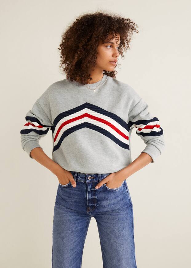 믹스드 면 스웨트셔츠