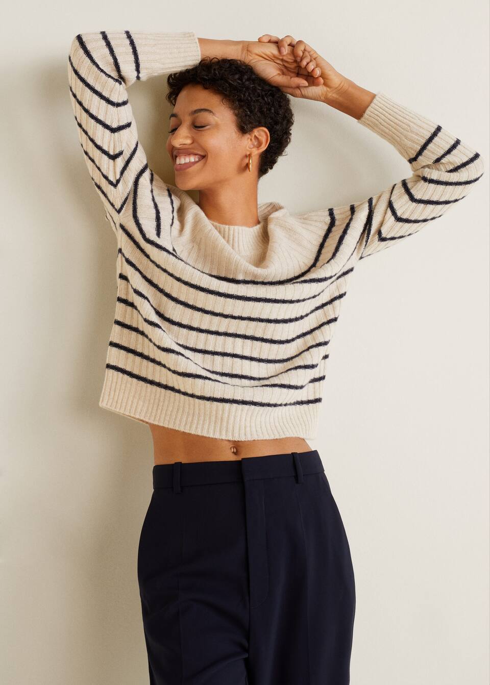 Gestreifter Pullover Aus 100 Kaschmir Damen Mango Luxemburg