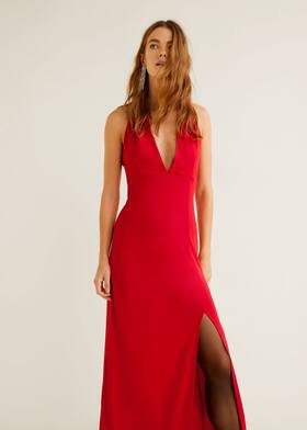 Vestido comprido abertura - Plano médio