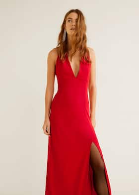 Vestido comprido abertura - Plano médio