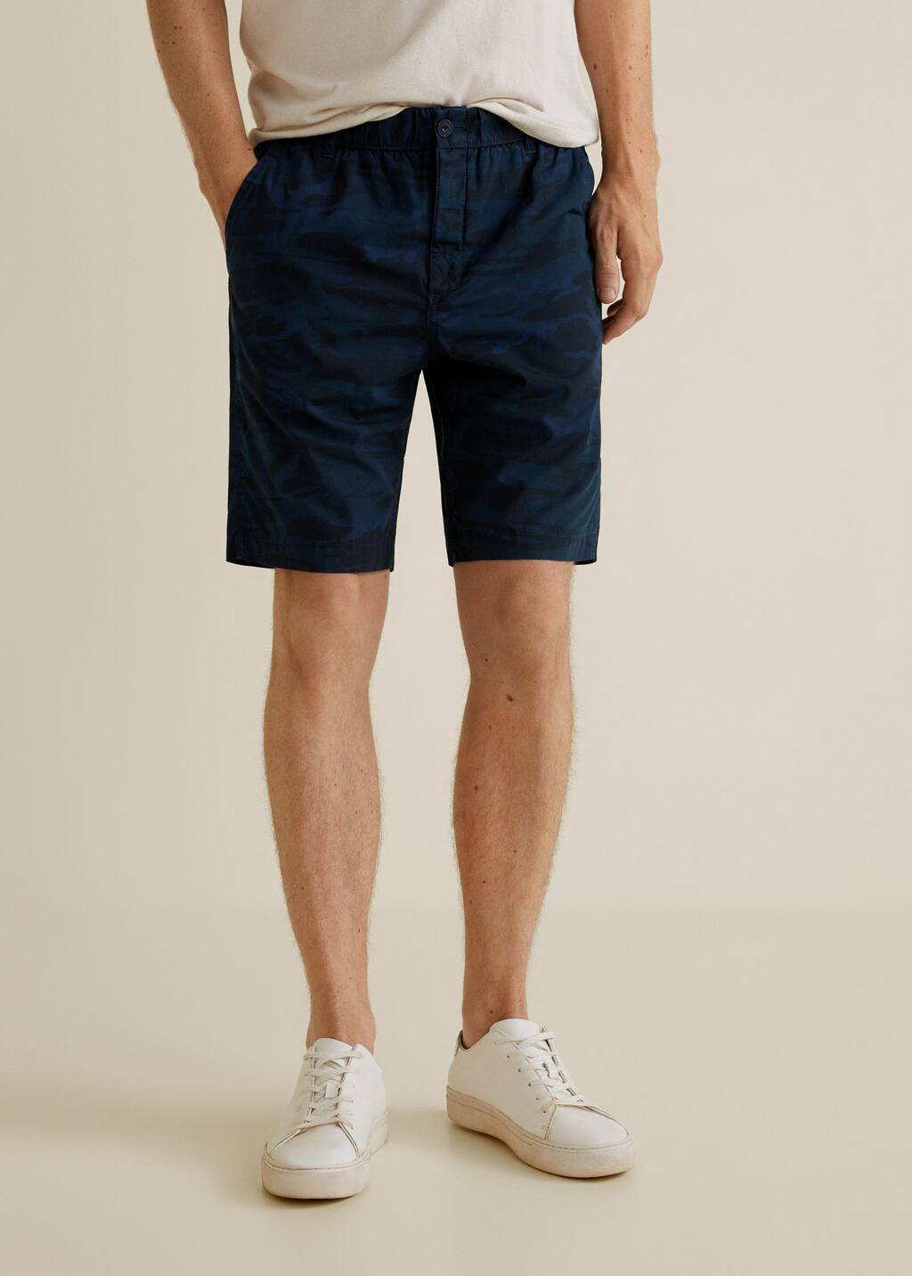 elastic waist bermuda shorts