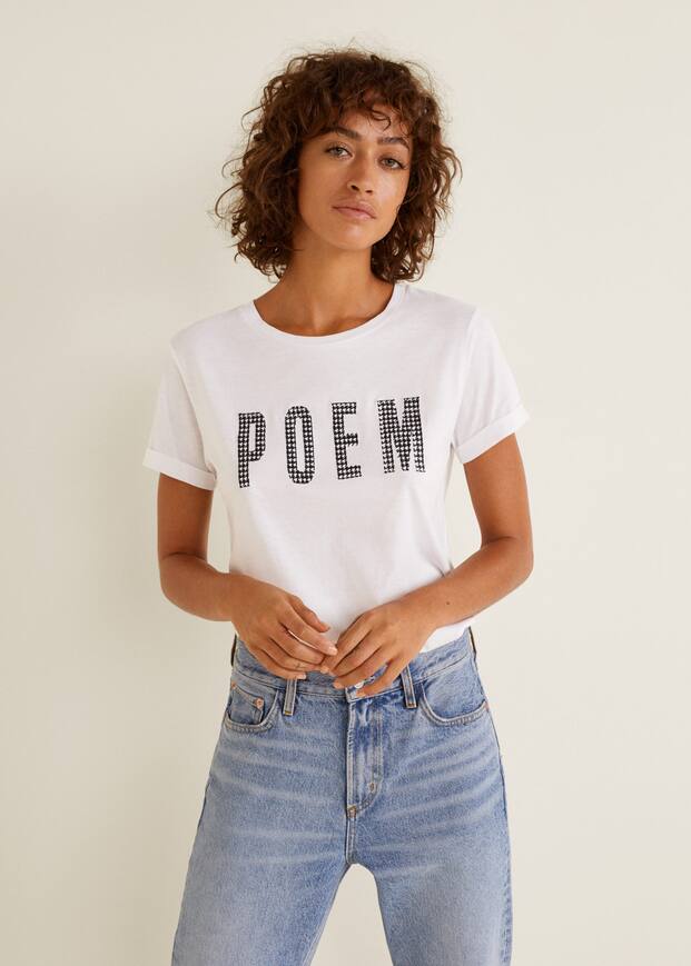 메시지 모달 혼방 셔츠