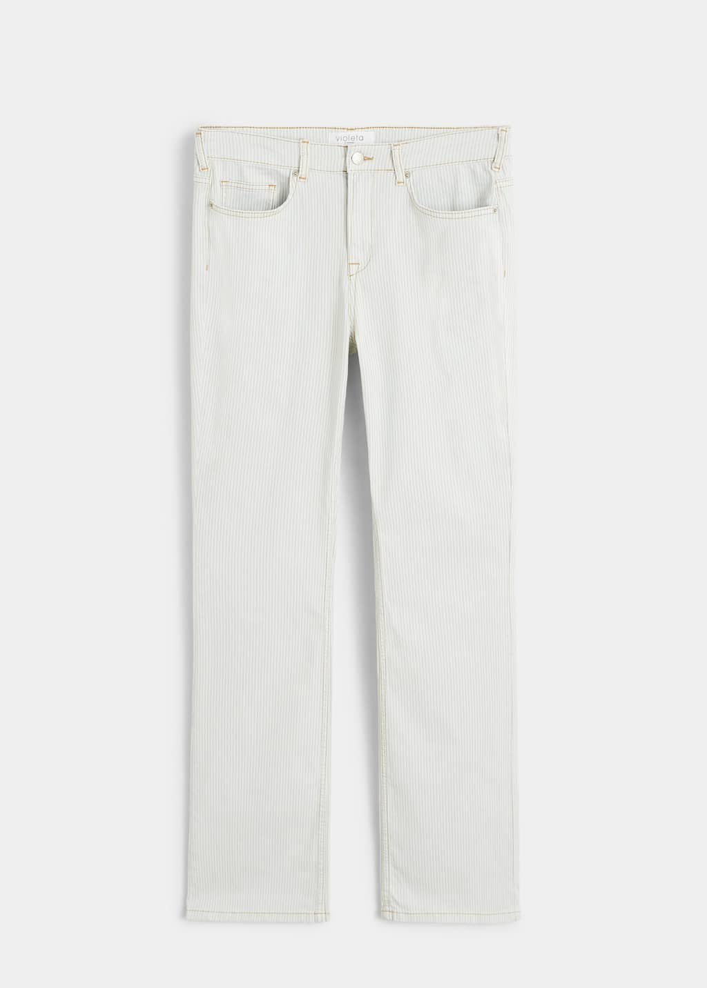 striped bootcut jeans