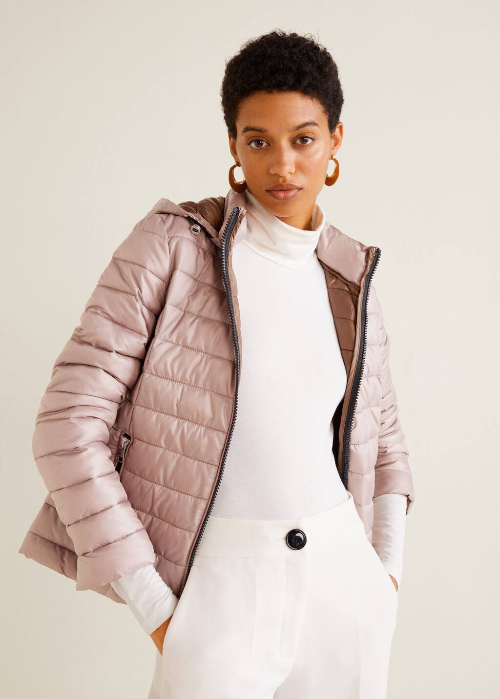 mango quilted leather jacket