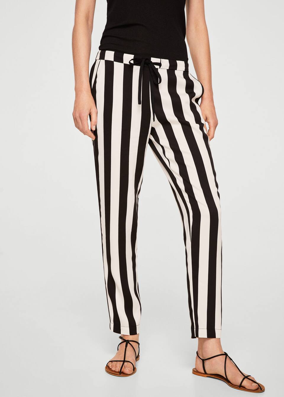 드로스트링 플로위 트라우저