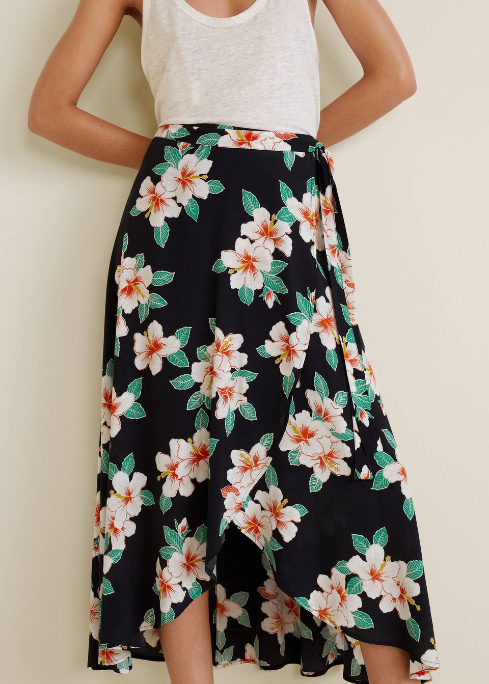 플로럴 랩 스커트