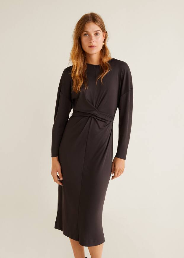 보우 벨티드 드레스