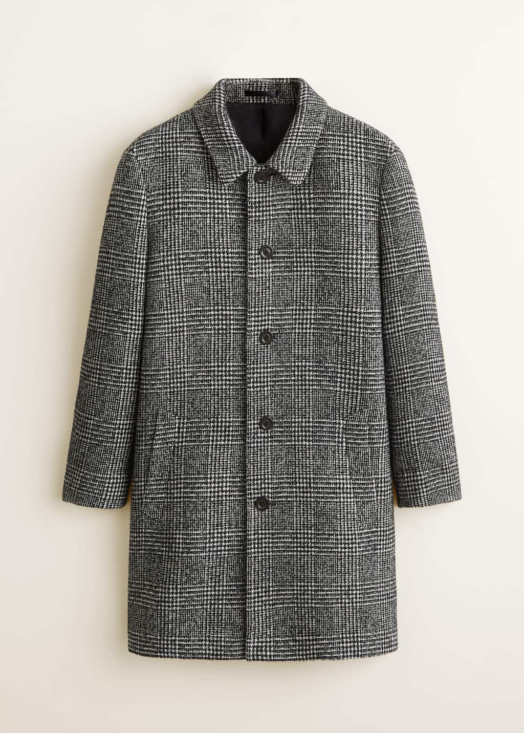 Manteau laine à carreaux prince de galles Homme | Mango Manteau laine à carreaux prince de galles Homme | Mango