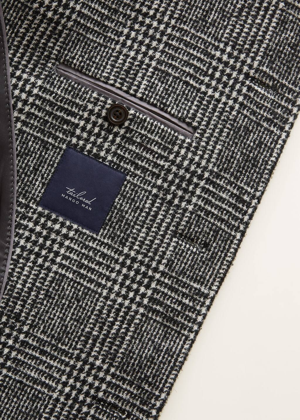Manteau laine à carreaux prince de galles Homme | Mango Manteau laine à carreaux prince de galles Homme | Mango