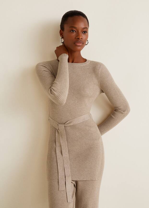 타이 웨이스트 스웨터