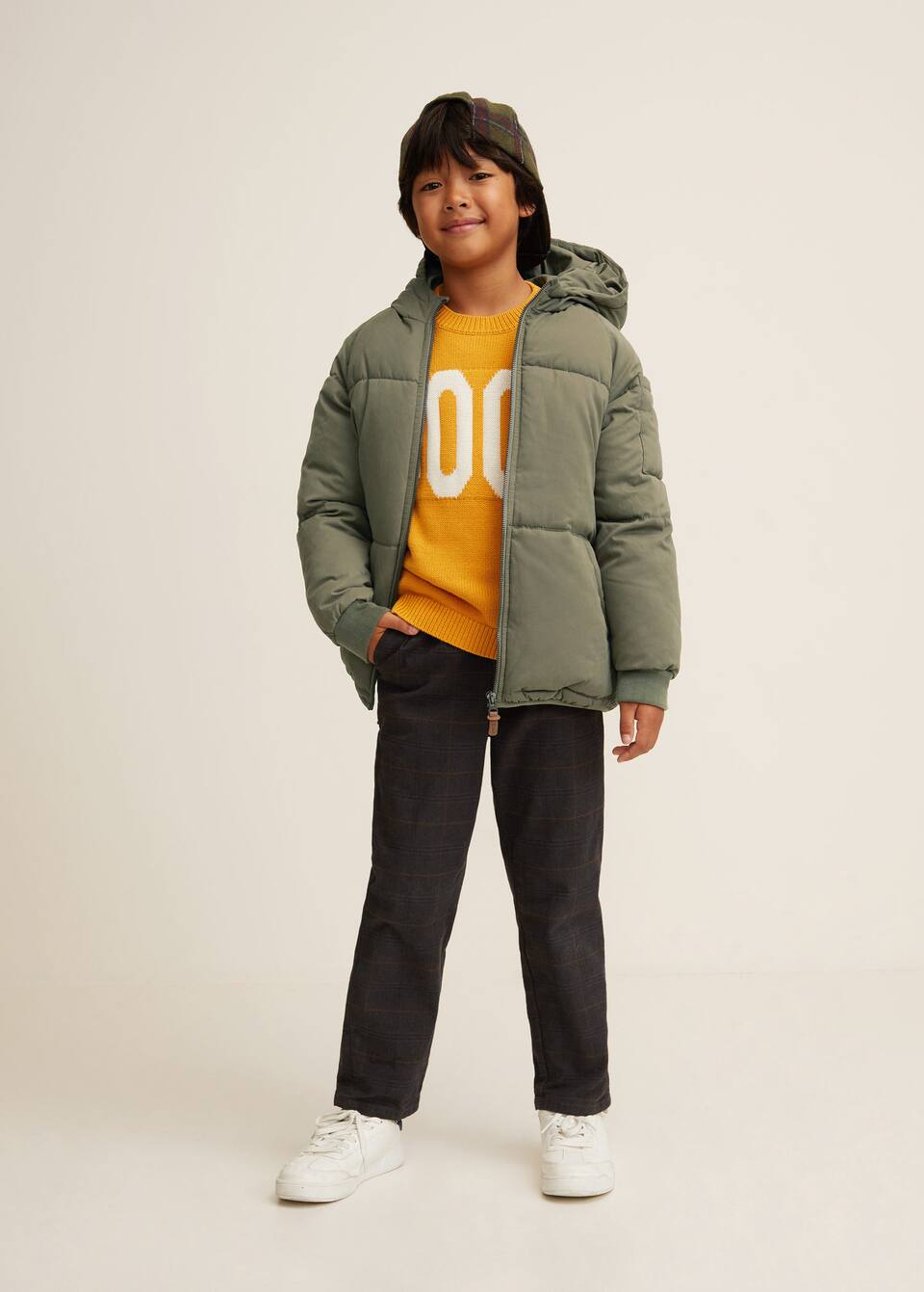 Kapusonlu Kapitoneli Mont Erkek Cocuk Mango Kids Turkiye