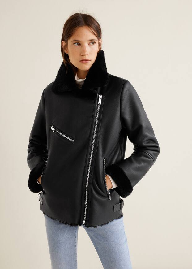 인조퍼 바이커 재킷