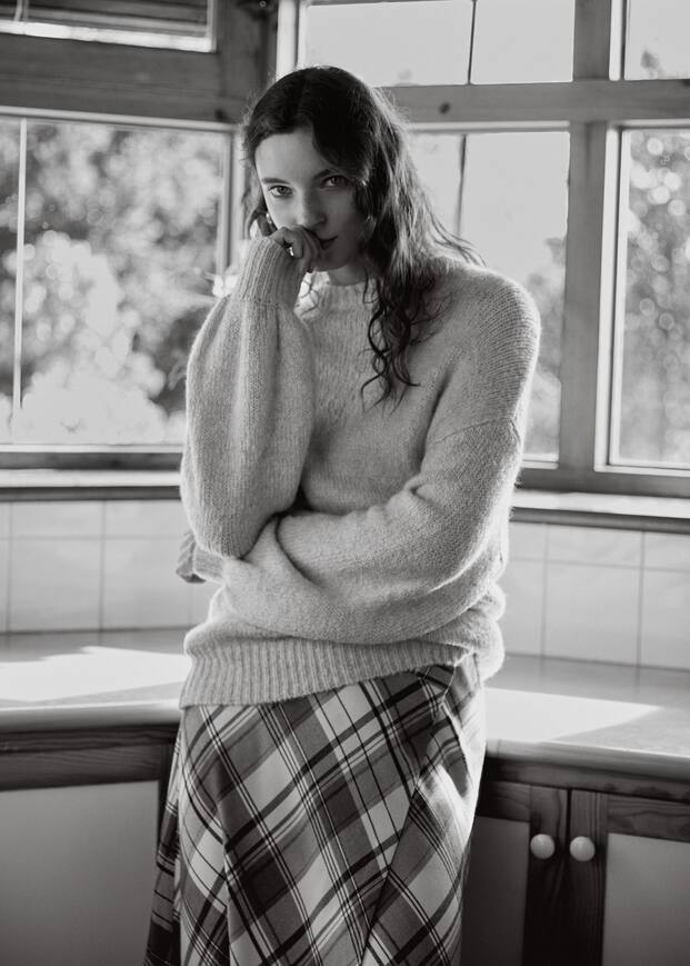 체크 랩 스커트